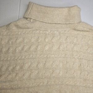 OLD NAVY Women's 3X Beige Sleeveless Turtleneck Sweater Vest FUZZY! -2300